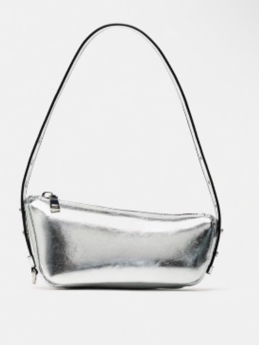 Zara Metallic Silver shoulder Bag